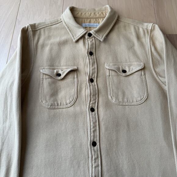 Outerknown Blanket Shirt Large Khaki Brown Heavy Cotton Workwear New York - Picture 3 of 9
